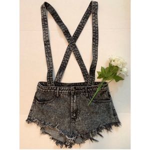 Grey jean shorts with overalls!